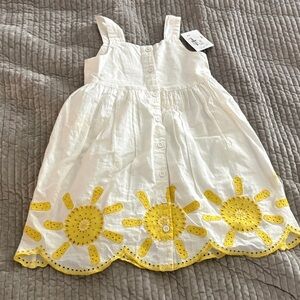 Nordstrom White Dress with Yellow Sun Design